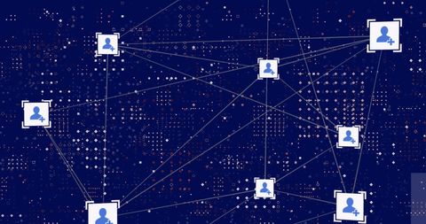 Digital Network Connections with Data and Media Symbols