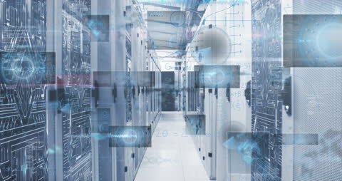 Digital Cloud Data Processing in Modern Server Room