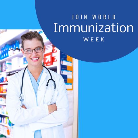 World Immunization Week: Female Doctor Advocating Health Awareness - Download Free Stock Templates Pikwizard.com