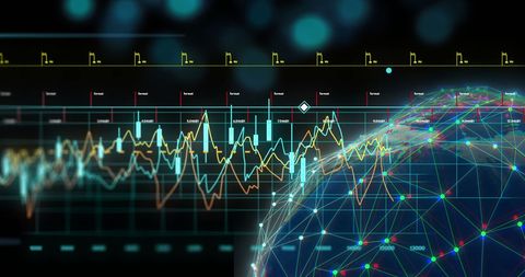 Abstract Digital Financial Data With Globe Visualization - Download Free Stock Images Pikwizard.com