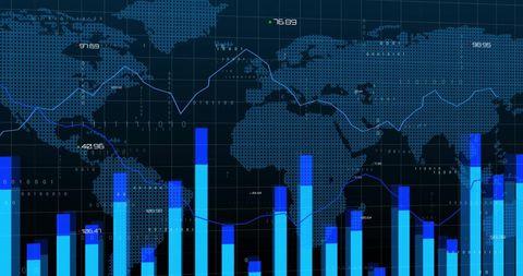 Global Financial Data Analysis with Digital World Map Visualization - Download Free Stock Images Pikwizard.com
