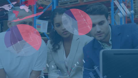 Collaborative Team Meeting Analyzing Financial Data