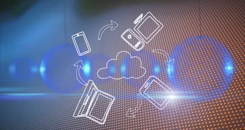 Digital Connectivity Icons with Dynamic Motion Effects