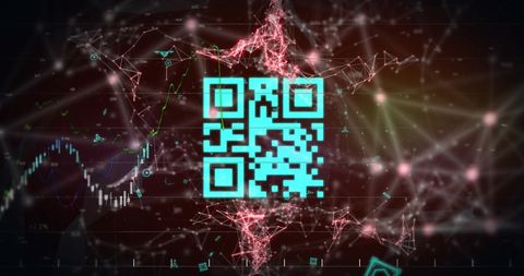 Futuristic QR Code with Digital Network Overlay Concept - Download Free Stock Images Pikwizard.com