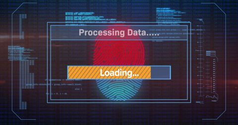 Biometrics Data Processing in Digital Technology Interface - Download Free Stock Images Pikwizard.com