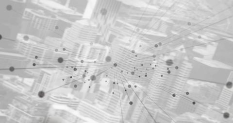 Abstract Global Connections Overlaying an Urban Cityscape - Download Free Stock Images Pikwizard.com