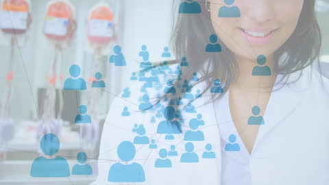 Scientist Engaging with Global Medical Network in Laboratory