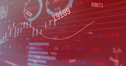 Numeric Data Flow with Graphs on Digital Interface - Download Free Stock Images Pikwizard.com