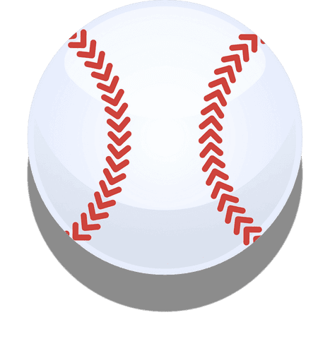 3d baseball illustration with red stitching on transparent background