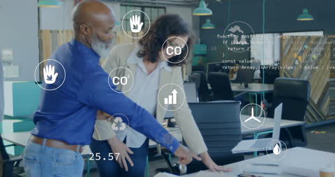 Diverse Team Analyzing Eco-Friendly Data Technologies