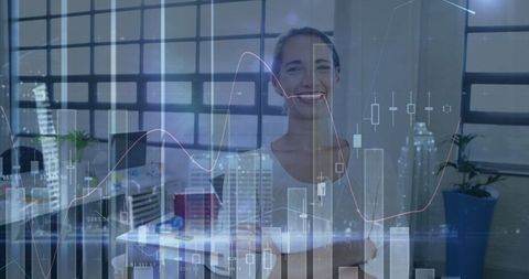Confident Businesswoman Analyzing Financial Data Trends with Virtual Reality - Download Free Stock Images Pikwizard.com