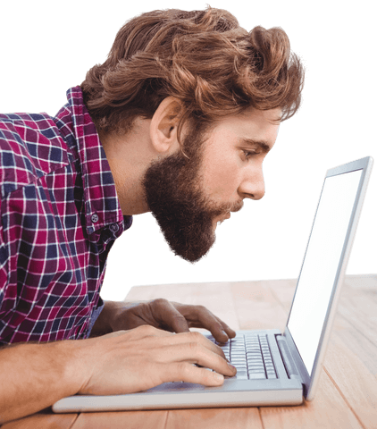 Transparent Focused Man Typing on Laptop Inclusion - Download Free Stock Videos Pikwizard.com
