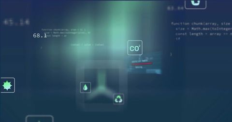 Futuristic Environmental Data Interface with Iconography