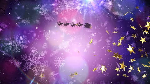 Enchanting Holiday Scene with Santa's Sleigh Animation