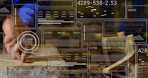 Data analyst working through modern digital interfaces concept