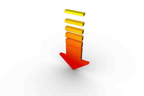 transparent downward arrow gradient red to yellow symbol - Download Free Stock Videos Pikwizard.com