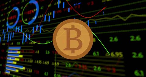 Bitcoin Market Data with Financial Charts Display - Download Free Stock Images Pikwizard.com
