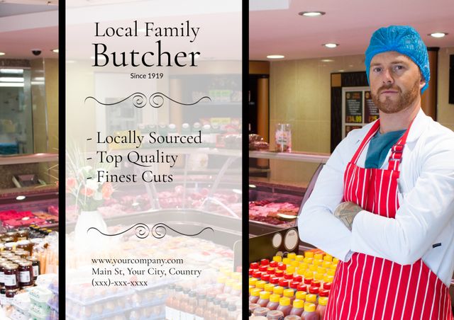 Traditional Butcher Advertising Quality and Expertise - Download Free Stock Templates Pikwizard.com