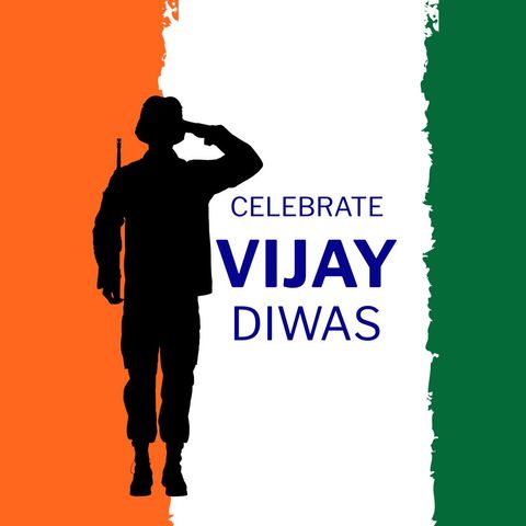 Vijay Diwas Soldier Salute with Indian Flag Design