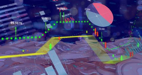financial data analysis with digital coin layers - Download Free Stock Images Pikwizard.com