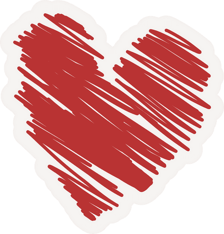 red scribbled heart with white border on transparent background - Download Free Stock Videos Pikwizard.com