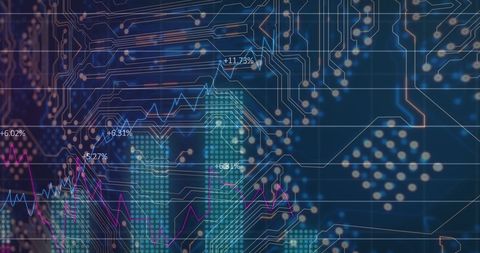 Digital Data Interface with Financial Analytics Overlays - Download Free Stock Images Pikwizard.com