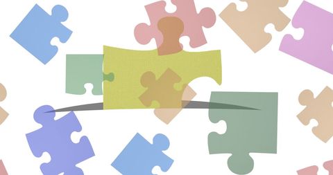 Various Pastel Puzzle Pieces on White Background - Download Free Stock Images Pikwizard.com