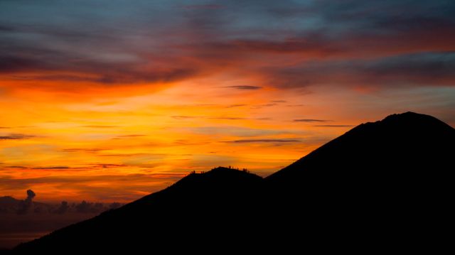 Dramatic Silhouette of Mountains During Sunset - Download Free Stock Photos Pikwizard.com