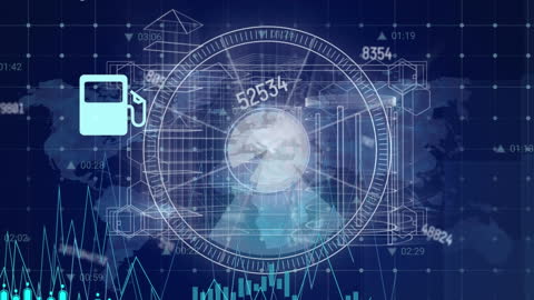 Digital Data Processing Over World Map Concept