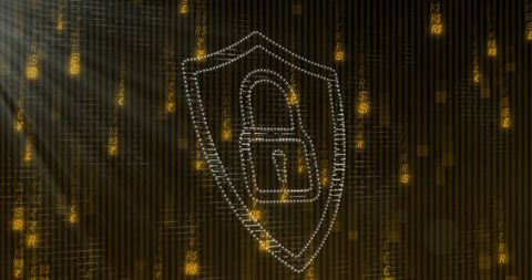 Digital Shield Symbolizing Cybersecurity with Data Streams - Download Free Stock Images Pikwizard.com