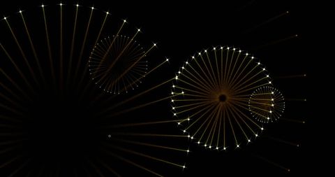 Vibrant Fireworks in Midnight Sky Celebration