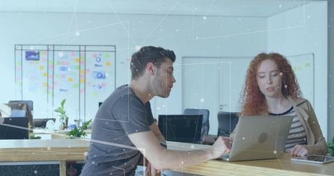 Team Collaboration on Digital Innovation Project with Tech Overlay