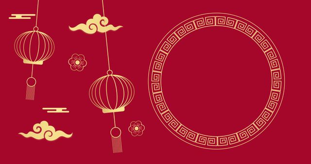 Chinese Lantern Decoration for New Year Celebration on Red Background - Download Free Stock Images Pikwizard.com