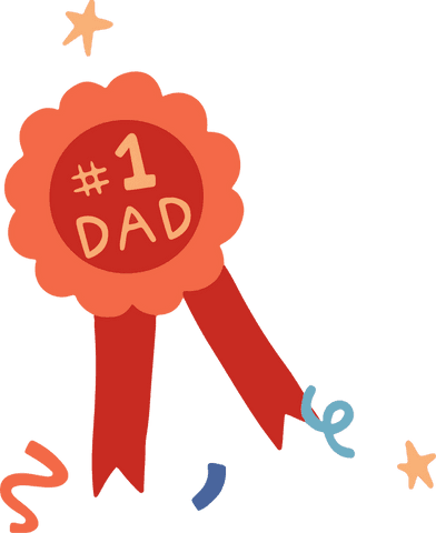 celebratory #1 dad award ribbon with red streamers transparent background - Download Free Stock Videos Pikwizard.com