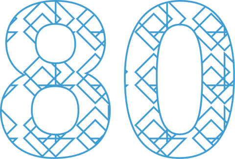Blue Geometric Pattern Transparent Number 80 Illustration - Download Free Stock Videos Pikwizard.com