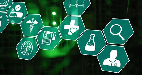 digital medical network with data and icons overlay - Download Free Stock Images Pikwizard.com