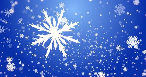 Floating Snowflakes on Blue Background for Winter Celebration