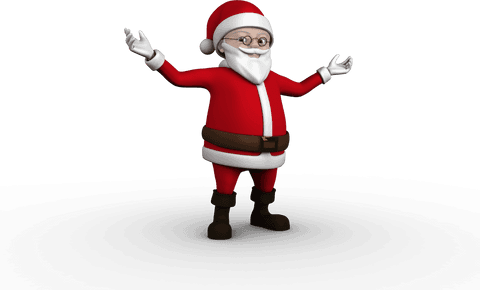 Smiling Santa Claus Ready for Christmas Celebrations on Transparent Background