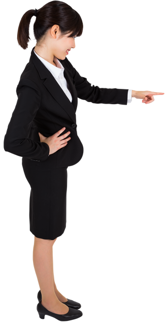 Transparent Asian Businesswoman Pointing in Formal Suit - Download Free Stock Videos Pikwizard.com