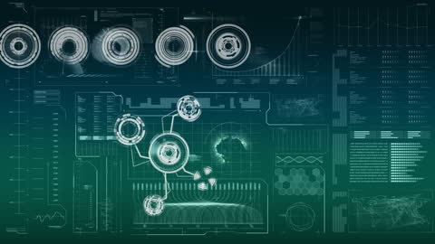 Futuristic Data Analysis Interface on Digital Grid