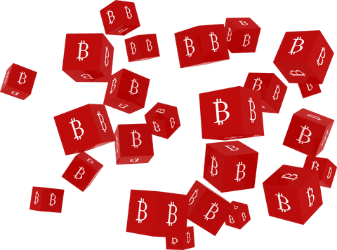 Red Bitcoin Blocks on Transparent Background Floating in Air - Download Free Stock Videos Pikwizard.com
