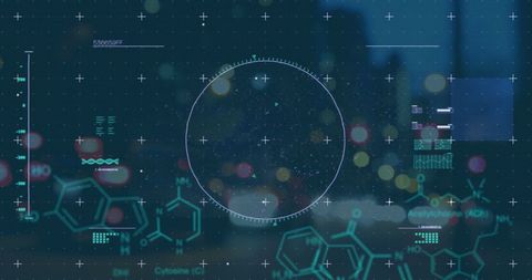 Digital Interface with Chemical Structures and Data Analysis - Download Free Stock Images Pikwizard.com