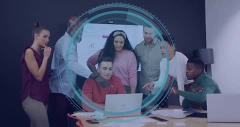 Business Team Collaborating with Interactive Technology