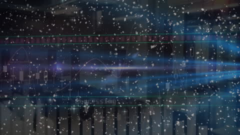 Abstract Visualization of Snowfall with Digital Data Overlay