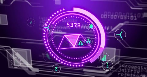 Futuristic Data Interface with Digital Icons - Download Free Stock Images Pikwizard.com