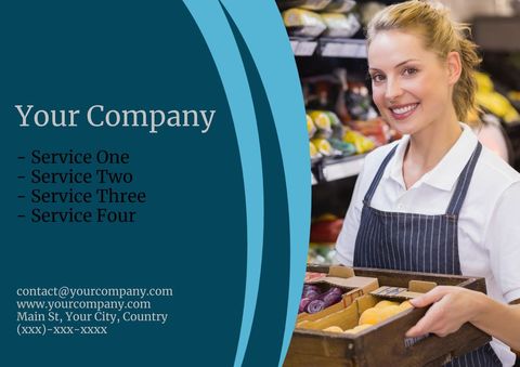 Grocery Store Worker Promotes Fresh Produce and Excellent Service - Download Free Stock Templates Pikwizard.com