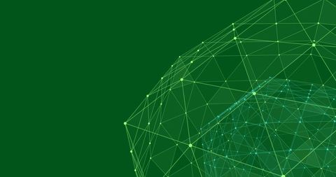 Digital Network with Green Geometric Lines and Nodes on Dark Background - Download Free Stock Images Pikwizard.com