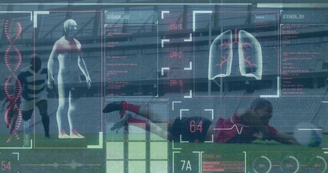 Futuristic Sports Interface Analyzing Football Players