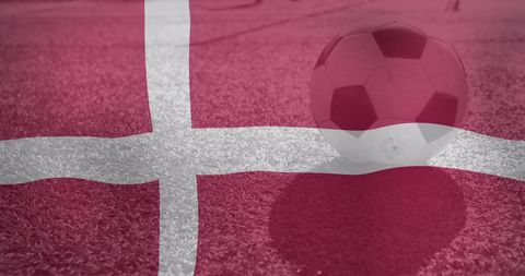 Soccer Ball on Grass with Denmark Flag Overlaid, World Cup Concept - Download Free Stock Images Pikwizard.com