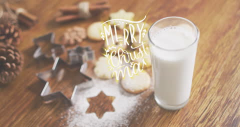 Festive Christmas Greeting with Milk and Cookie Decorations